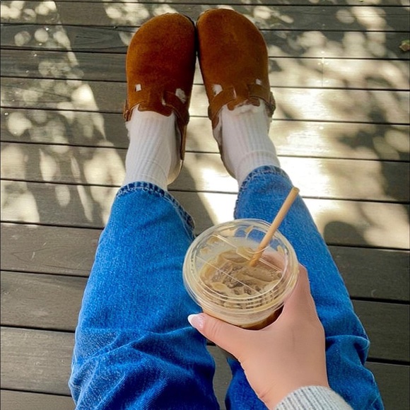 Birkenstock Shoes - 🪴 Birkenstock Boston, Suede/Shearling 38 regular